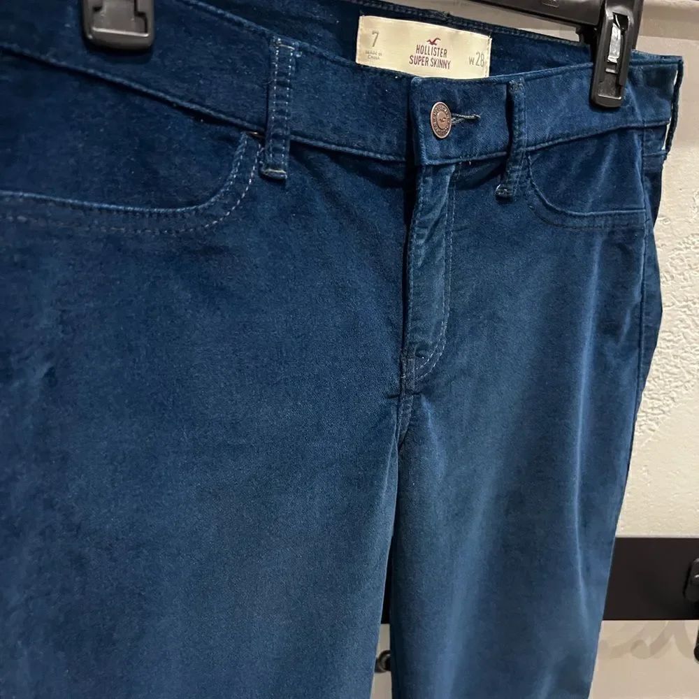 Hollister super skinny velvet pants blue size 7/28 - Picture 5 of 16